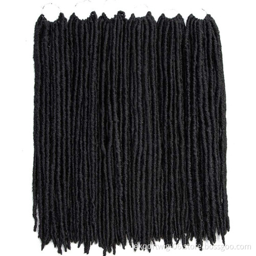 Straight Faux Locs Crochet Hair Extensions Long Faux Locs Hair 20 Inch Solid And Two Tone Color Synthetic Fiber Braiding Hair